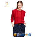 Suéter rojo de la moda de las señoras 100% suéter de la cachemira